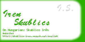 iren skublics business card